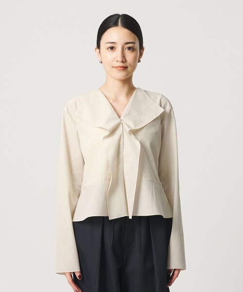 BEAUTY&YOUTH UNITED ARROWS(ビューティーアンドユースユナイテッドアローズ)の「ソリッド&ストライプ ラッフル シャツブラウス ウォッシャブル(シャツ/ブラウス・レディース・ブラック/ホワイト/ナチュラル・FREE)」の19枚目の写真