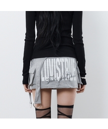 RL LAYERED MINI SKIRT(GRAY)