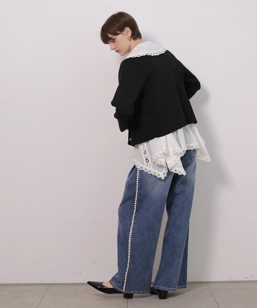 CADUNE（カデュネ）の「トリミングニットジャケット（ニット/セーター・レディース・ホワイト/ライトパープル/ブラック・38）」の19枚目の写真