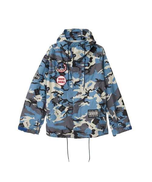HYSTERIC GLAMOUR(ヒステリックグラマー)の「DISCO SUCKSワッペン フーデットジャケット(ミリタリージャケット・メンズ・カーキ系/ブルー系その他/カーキ/ブラック・X-LARGE/LARGE/MEDIUM/SMALL)」の4枚目の写真