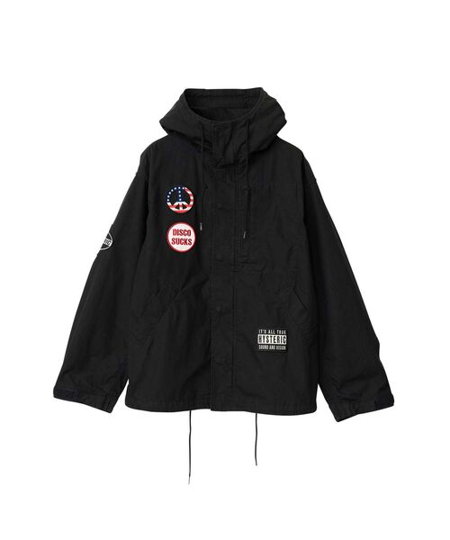 HYSTERIC GLAMOUR(ヒステリックグラマー)の「DISCO SUCKSワッペン フーデットジャケット(ミリタリージャケット・メンズ・カーキ系/ブルー系その他/カーキ/ブラック・X-LARGE/LARGE/MEDIUM/SMALL)」の2枚目の写真