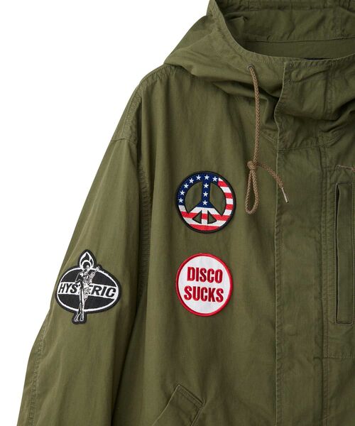 HYSTERIC GLAMOUR(ヒステリックグラマー)の「DISCO SUCKSワッペン フーデットジャケット(ミリタリージャケット・メンズ・カーキ系/ブルー系その他/カーキ/ブラック・X-LARGE/LARGE/MEDIUM/SMALL)」の20枚目の写真