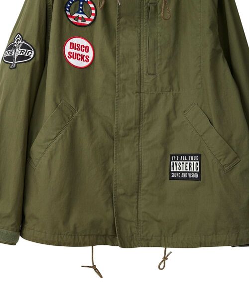 HYSTERIC GLAMOUR(ヒステリックグラマー)の「DISCO SUCKSワッペン フーデットジャケット(ミリタリージャケット・メンズ・カーキ系/ブルー系その他/カーキ/ブラック・X-LARGE/LARGE/MEDIUM/SMALL)」の22枚目の写真