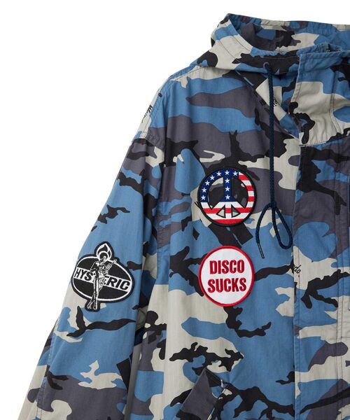 HYSTERIC GLAMOUR(ヒステリックグラマー)の「DISCO SUCKSワッペン フーデットジャケット(ミリタリージャケット・メンズ・カーキ系/ブルー系その他/カーキ/ブラック・X-LARGE/LARGE/MEDIUM/SMALL)」の8枚目の写真