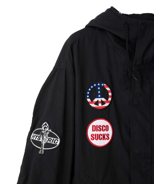 HYSTERIC GLAMOUR(ヒステリックグラマー)の「DISCO SUCKSワッペン フーデットジャケット(ミリタリージャケット・メンズ・カーキ系/ブルー系その他/カーキ/ブラック・X-LARGE/LARGE/MEDIUM/SMALL)」の14枚目の写真