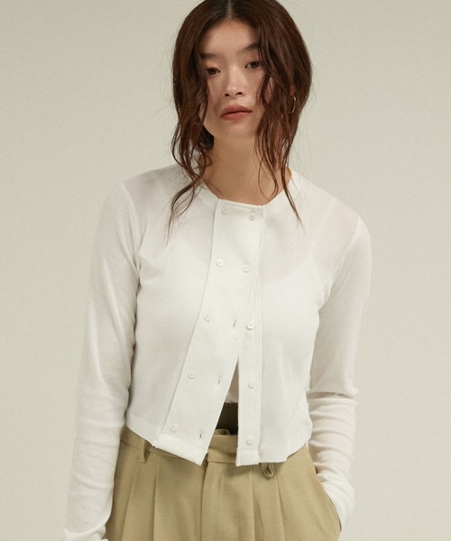 LA PEAU DE GEM 】 double cardigan / ダブルカーディガン