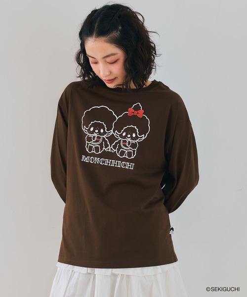 cross marche(クロスマルシェ)の「【モンチッチ】フロントプリントロンT(Tシャツ/カットソー・レディース・ブラウン/チャコール/ピンク・L/M/LL)」の17枚目の写真