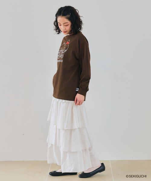 cross marche(クロスマルシェ)の「【モンチッチ】フロントプリントロンT(Tシャツ/カットソー・レディース・ブラウン/チャコール/ピンク・L/M/LL)」の21枚目の写真