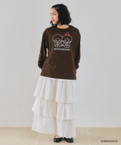 cross marche(クロスマルシェ)の「【モンチッチ】フロントプリントロンT(Tシャツ/カットソー・レディース・ブラウン/チャコール/ピンク・L/M/LL)」の22枚目の写真