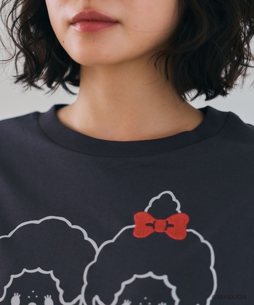 cross marche(クロスマルシェ)の「【モンチッチ】フロントプリントロンT(Tシャツ/カットソー・レディース・ブラウン/チャコール/ピンク・L/M/LL)」の13枚目の写真