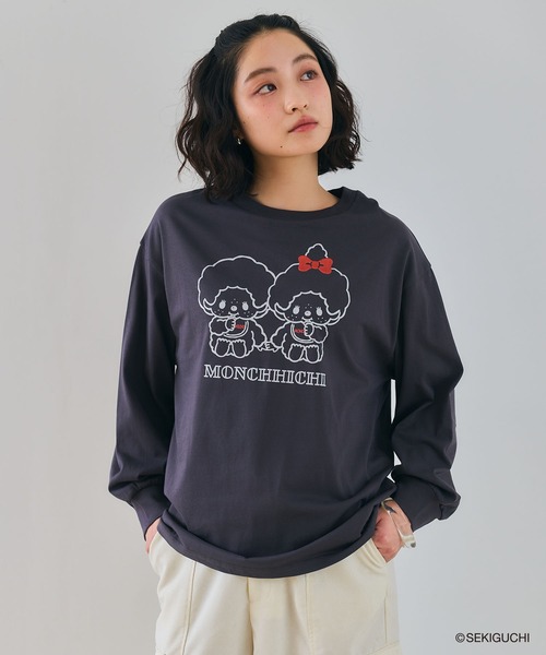 cross marche(クロスマルシェ)の「【モンチッチ】フロントプリントロンT(Tシャツ/カットソー・レディース・ブラウン/チャコール/ピンク・L/M/LL)」の7枚目の写真