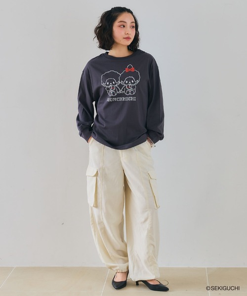 cross marche(クロスマルシェ)の「【モンチッチ】フロントプリントロンT(Tシャツ/カットソー・レディース・ブラウン/チャコール/ピンク・L/M/LL)」の11枚目の写真