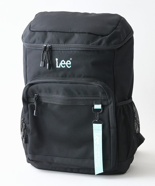 Lee(リー)の「【Lee/リー】【容量21L 撥水加工を施したポリエステル素材を使用】ボックスリュックA シンプル スタイリッシュ ブランドロゴ テープチャーム付き デイリーユース 通勤 通学(バックパック/リュック・レディース・ホワイト/ピンク/ライトグリーン・FREE)」の2枚目の写真