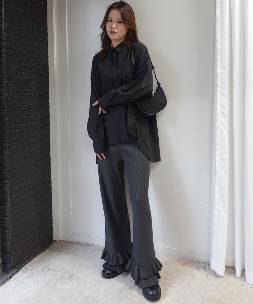 CORNERS(コーナーズ)の「裾フリルリブニットパンツ(その他パンツ・レディース・チャコールグレー/ベージュ/ブラウン/ブラック・M)」の18枚目の写真