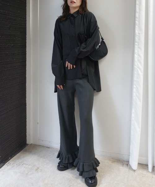 CORNERS(コーナーズ)の「裾フリルリブニットパンツ(その他パンツ・レディース・チャコールグレー/ベージュ/ブラウン/ブラック・M)」の19枚目の写真
