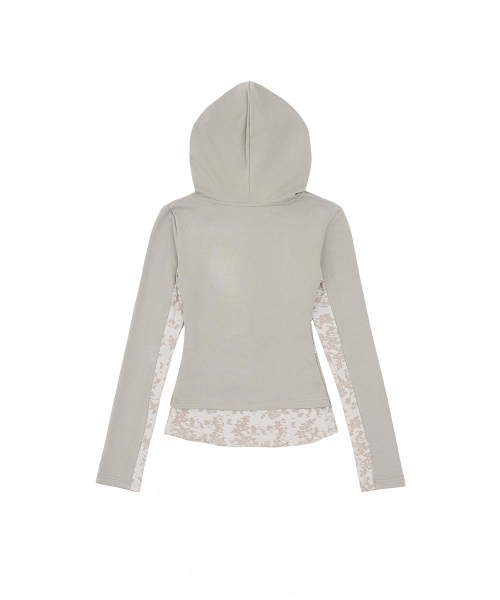 NO EXTRA TOUCH(ノー・エクストラ・タッチ)の「Double Button Layered Hoodie Jersey Cardigan (Sand) / 26FWKC003SD(カーディガン/ボレロ・レディース・その他・SMALL/MEDIUM)」の4枚目の写真
