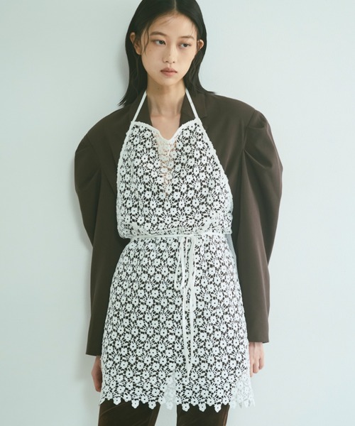 Flower Lace Apron Dress / 花柄レースエプロンワンピース（ワンピース