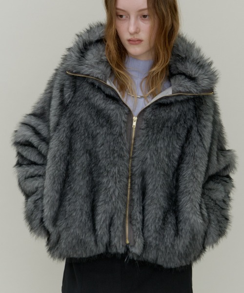 Plumel（プルメル）の「Fox Like Fur Blouson / フォックスライクファーブルゾン（その他アウター・レディース・グレー/ベージュ/アイボリー・MEDIUM）」の21枚目の写真