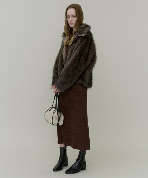 Plumel（プルメル）の「Fox Like Fur Blouson / フォックスライクファーブルゾン（その他アウター・レディース・グレー/ベージュ/アイボリー・MEDIUM）」の9枚目の写真