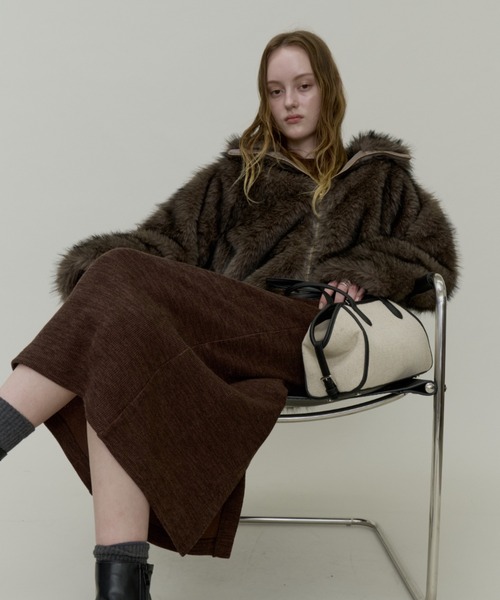 Plumel（プルメル）の「Fox Like Fur Blouson / フォックスライクファーブルゾン（その他アウター・レディース・グレー/ベージュ/アイボリー・MEDIUM）」の6枚目の写真