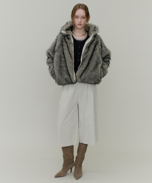 Plumel（プルメル）の「Fox Like Fur Blouson / フォックスライクファーブルゾン（その他アウター・レディース・グレー/ベージュ/アイボリー・MEDIUM）」の18枚目の写真