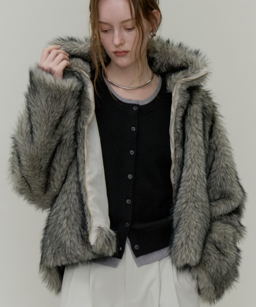 Plumel（プルメル）の「Fox Like Fur Blouson / フォックスライクファーブルゾン（その他アウター・レディース・グレー/ベージュ/アイボリー・MEDIUM）」の13枚目の写真
