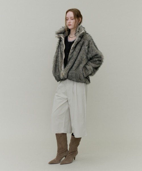 Plumel（プルメル）の「Fox Like Fur Blouson / フォックスライクファーブルゾン（その他アウター・レディース・グレー/ベージュ/アイボリー・MEDIUM）」の17枚目の写真
