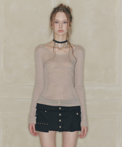 PAIN OR PLEASURE(ペインオアプレジャー)の「DUSK GRAPHIC TEE ベージュ(Tシャツ/カットソー・レディース・その他・SMALL/MEDIUM)」の2枚目の写真