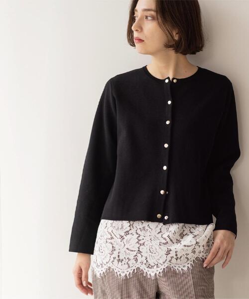 OPAQUE.CLIP（オペークドットクリップ）の「裾レースドッキングカットソー【洗濯機OK】（Tシャツ/カットソー・レディース・ホワイト・40/38）」の5枚目の写真