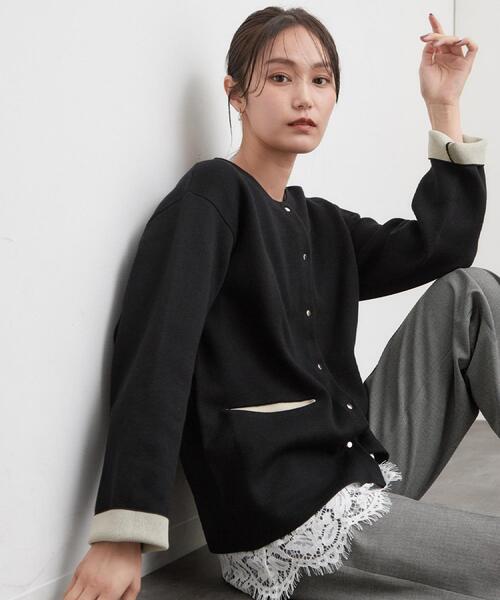 OPAQUE.CLIP（オペークドットクリップ）の「裾レースドッキングカットソー【洗濯機OK】（Tシャツ/カットソー・レディース・ホワイト・40/38）」の6枚目の写真
