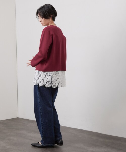 OPAQUE.CLIP（オペークドットクリップ）の「裾レースドッキングカットソー【洗濯機OK】（Tシャツ/カットソー・レディース・ホワイト・40/38）」の8枚目の写真