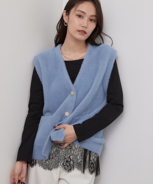 OPAQUE.CLIP（オペークドットクリップ）の「裾レースドッキングカットソー【洗濯機OK】（Tシャツ/カットソー・レディース・ホワイト・40/38）」の19枚目の写真