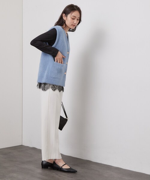 OPAQUE.CLIP（オペークドットクリップ）の「裾レースドッキングカットソー【洗濯機OK】（Tシャツ/カットソー・レディース・ホワイト・40/38）」の21枚目の写真