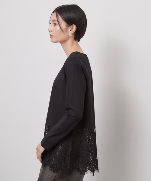 OPAQUE.CLIP（オペークドットクリップ）の「裾レースドッキングカットソー【洗濯機OK】（Tシャツ/カットソー・レディース・ホワイト・40/38）」の2枚目の写真