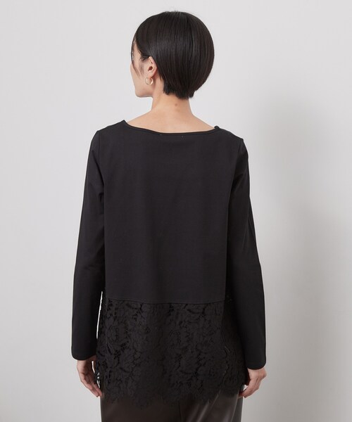 OPAQUE.CLIP（オペークドットクリップ）の「裾レースドッキングカットソー【洗濯機OK】（Tシャツ/カットソー・レディース・ホワイト・40/38）」の3枚目の写真