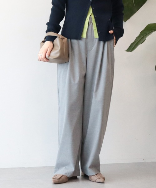 AMERICAN HOLIC(アメリカンホリック)の「【マルチ機能】美・美・美ワイドパンツ(スラックス・レディース・チェック/杢グレー/ブラック/ブラウン系その他2・L/M/S/XL)」の2枚目の写真