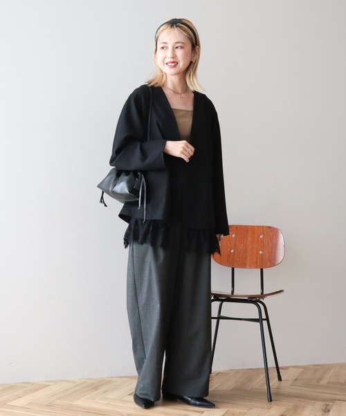 AMERICAN HOLIC(アメリカンホリック)の「【マルチ機能】美・美・美ワイドパンツ(スラックス・レディース・チェック/杢グレー/ブラック/ブラウン系その他2・L/M/S/XL)」の10枚目の写真