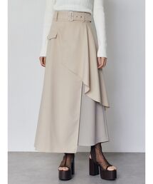 レイヤードハイウエストスカート