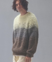 mn3310-rough gradientborder crewneck クルーネックニット(AP2621015)