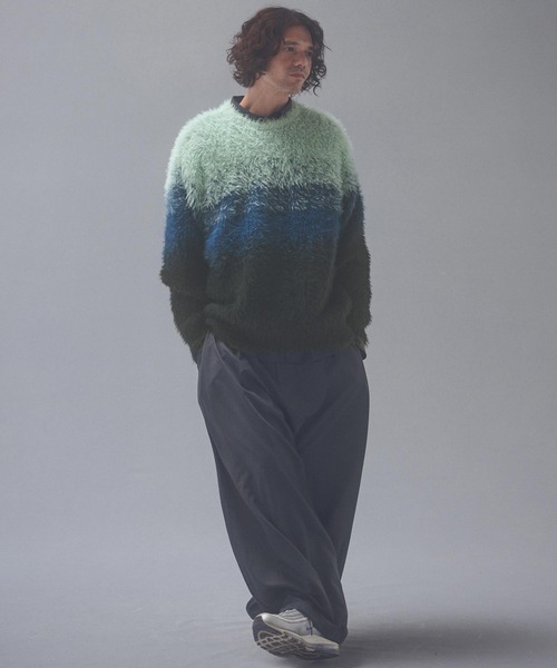 ADAM PATEK(アダムパテック)の「mn3310-rough gradientborder crewneck クルーネックニット(AP2621015)(ニット/セーター・メンズ・グレー/イエロー/グリーン・1/2)」の6枚目の写真