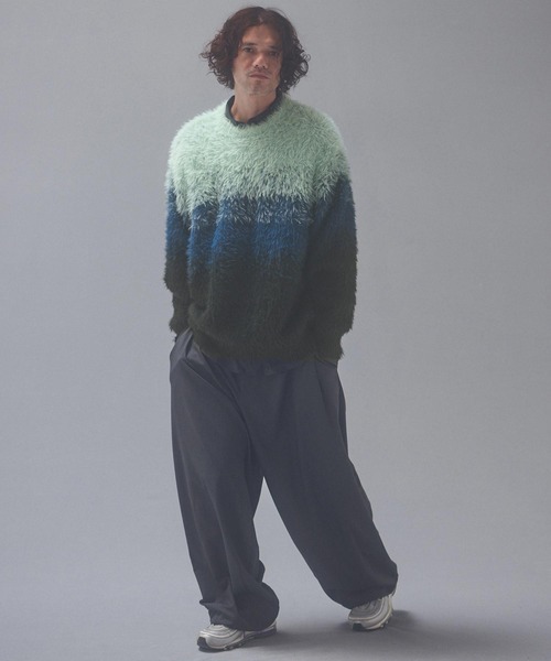 ADAM PATEK(アダムパテック)の「mn3310-rough gradientborder crewneck クルーネックニット(AP2621015)(ニット/セーター・メンズ・グレー/イエロー/グリーン・1/2)」の7枚目の写真