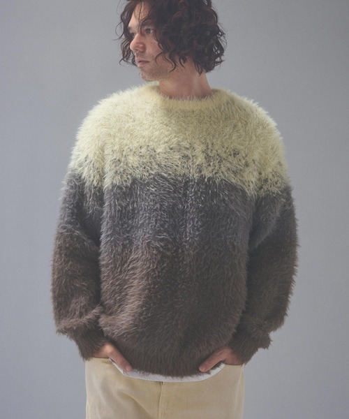 ADAM PATEK(アダムパテック)の「mn3310-rough gradientborder crewneck クルーネックニット(AP2621015)(ニット/セーター・メンズ・グレー/イエロー/グリーン・1/2)」の12枚目の写真