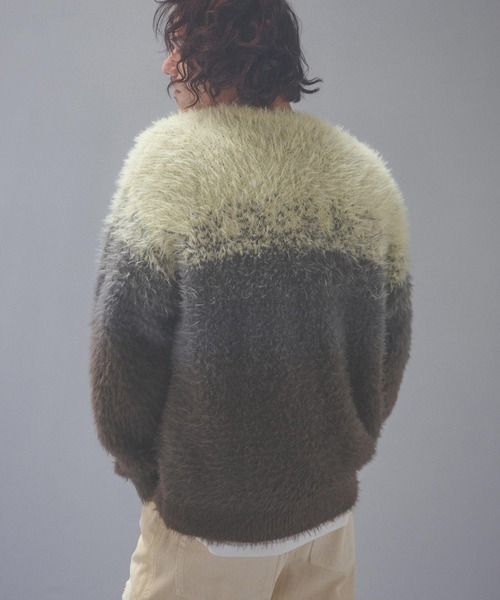ADAM PATEK(アダムパテック)の「mn3310-rough gradientborder crewneck クルーネックニット(AP2621015)(ニット/セーター・メンズ・グレー/イエロー/グリーン・1/2)」の13枚目の写真