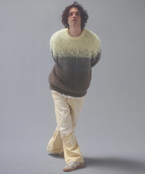 ADAM PATEK(アダムパテック)の「mn3310-rough gradientborder crewneck クルーネックニット(AP2621015)(ニット/セーター・メンズ・グレー/イエロー/グリーン・1/2)」の15枚目の写真