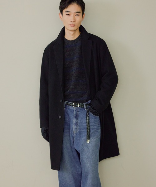 LAKOLE(ラコレ)の「ウーリーテックチェスターコート / 814111(チェスターコート・メンズ・ブラック/チェック/チャコール・SMALL/LARGE/MEDIUM/X-LARGE)」の2枚目の写真