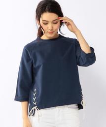 coen | ミニ裏毛レースアッププルオーバー(Tシャツ/カットソー)