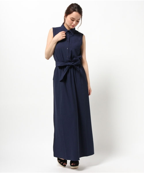 EGOIST(エゴイスト)の「ノースリシャツワンピース (シャツワンピース・レディース・ベージュ/ネイビー/ホワイト・1/2)」の14枚目の写真