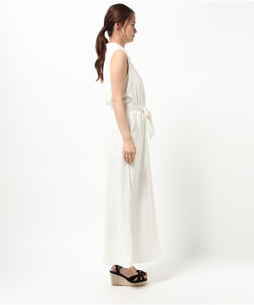 EGOIST(エゴイスト)の「ノースリシャツワンピース (シャツワンピース・レディース・ベージュ/ネイビー/ホワイト・1/2)」の5枚目の写真