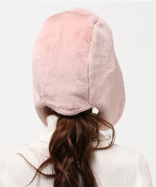 WEGO（ウィゴー）の「WEGO/ファーボンバーキャップ（ニットキャップ/ビーニー・レディース・ブラック/ベージュ/ホワイト/ピンク/グレー・FREE）」の7枚目の写真