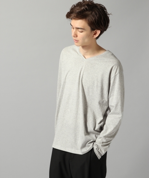 HARE(ハレ)の「【放熱/保温】ダブルファンクションVネックカットソー(HARE)(Tシャツ/カットソー・メンズ・ベージュ/オフホワイト/グレー/ブラック・SMALL/MEDIUM/LARGE)」の3枚目の写真